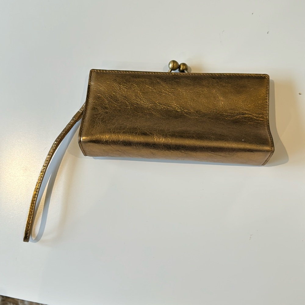 Burberry gold clutch/wristlet - Picture 2 of 3